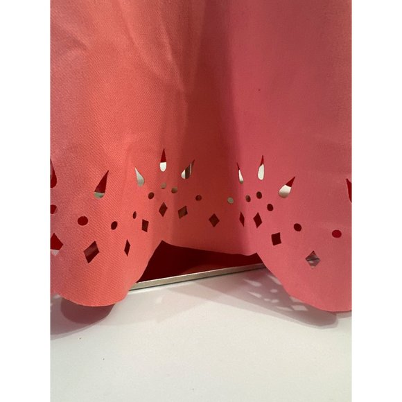 Ann Taylor LOFT Polyester Rayon Coral/Salmon Pink Sleeveless Shift Dress Size 4 - Picture 6 of 10